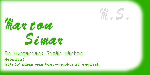 marton simar business card